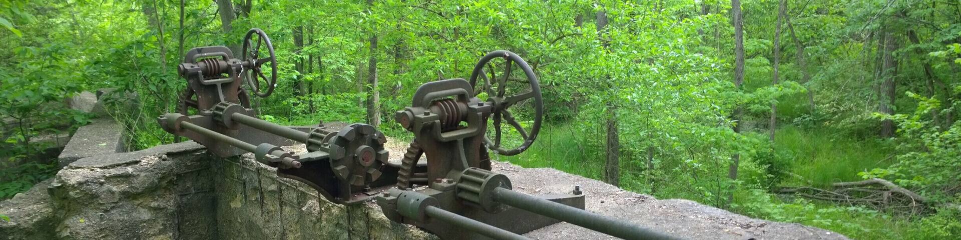 Greenville Falls State Scenic River Area contains the historic remains of one of Ohio's first hydro electric plants, an old wooden dam, an ice house and a sluice gate.