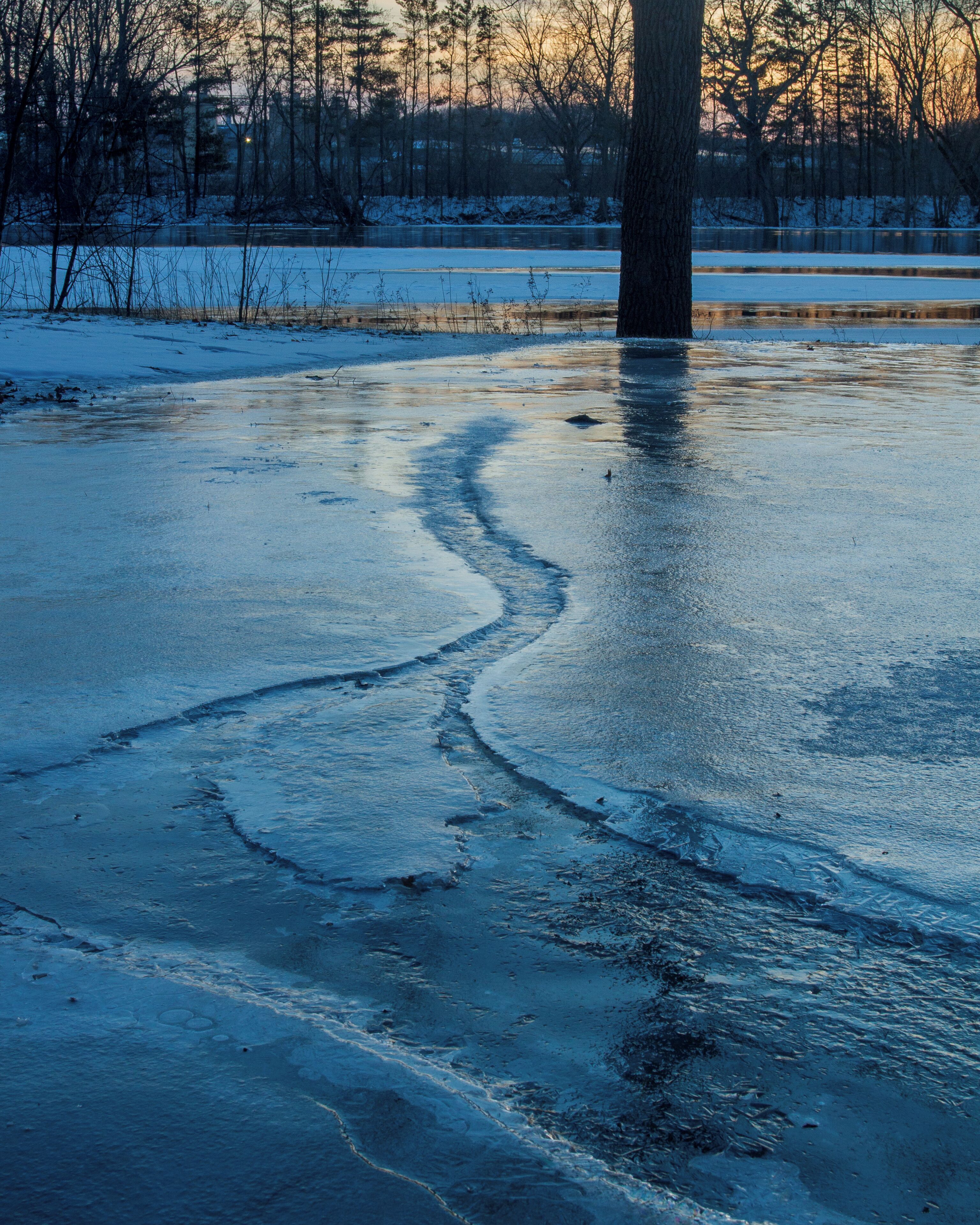 This is a small roadside park off of Pettis in Ada, Mi, but has a really nice view of the Grand River, and, as you can see, in the winter, has some very cool ice patterns.
