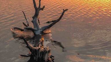 Nice winter evening on Sangchris Lake.