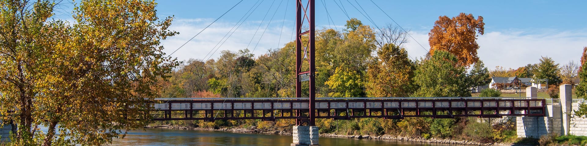 St. Joseph River Suspension Bridge in Mishawaka, Indiana