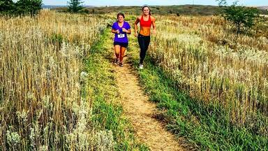 Hell creek On heels trail race at Wilson lake, Kallie's first time there