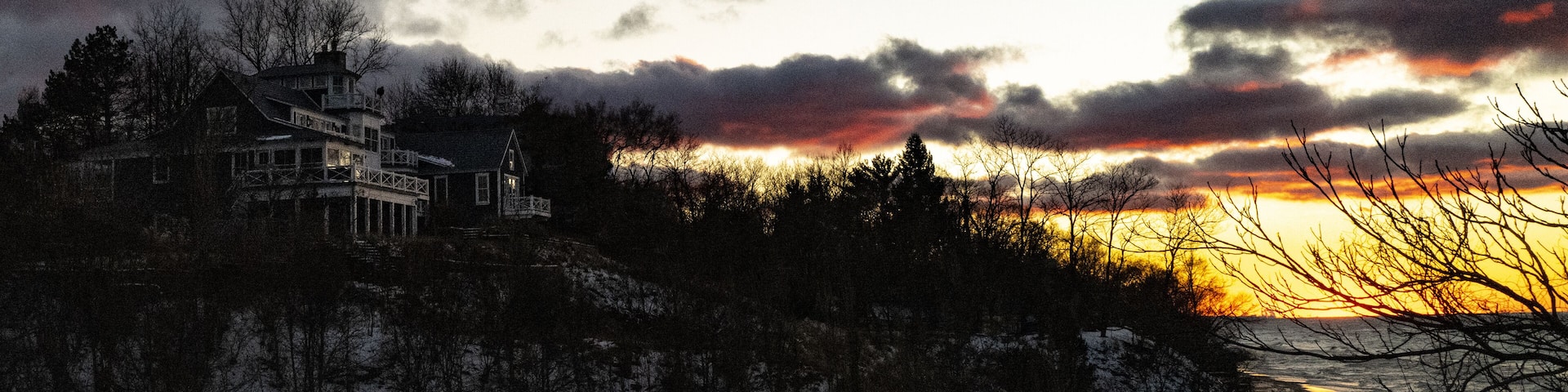 Scenic view from Lake Michigan from Michiana toward Chicago