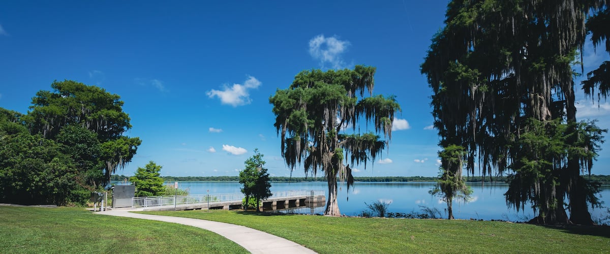 Central Winds Park on Lake Jesup in Winter Springs, a suburb of Orlando, Florida