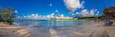 Caribbean, Jamaica, Runaway Bay, View of a hotel from a sandy beach