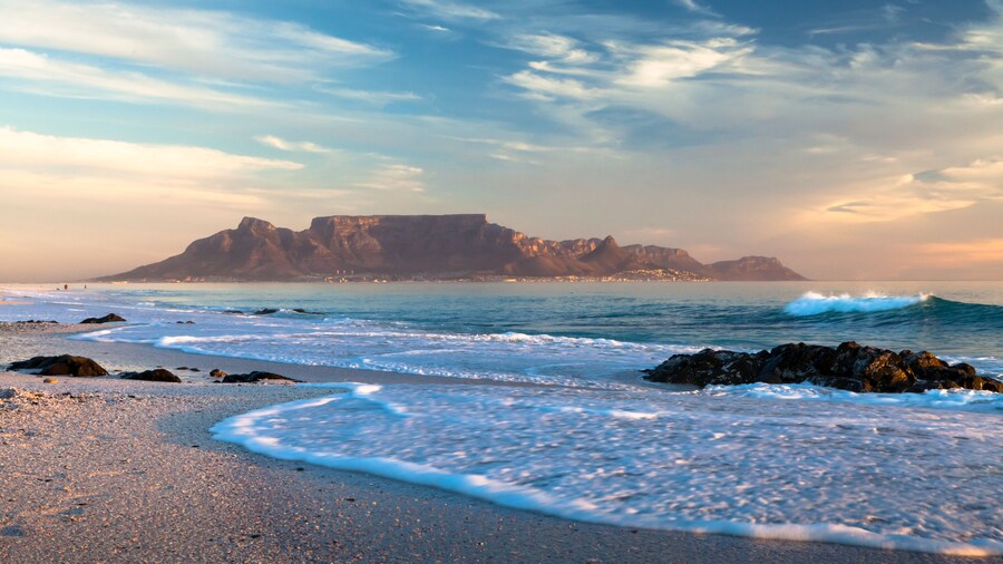 landmark table mountain in cape town south africa scenic view from blouberg