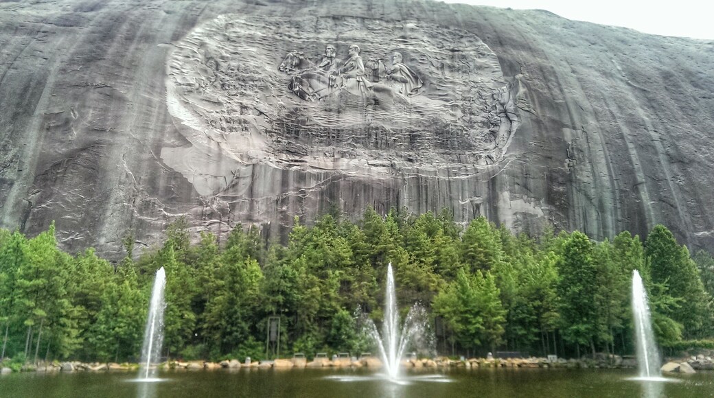 In front of the lake at stone mountain...nice place