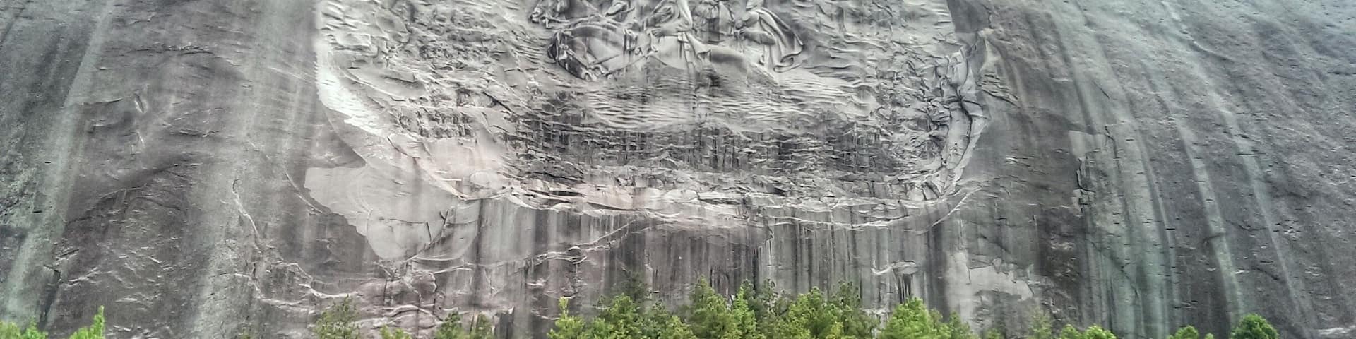 In front of the lake at stone mountain...nice place