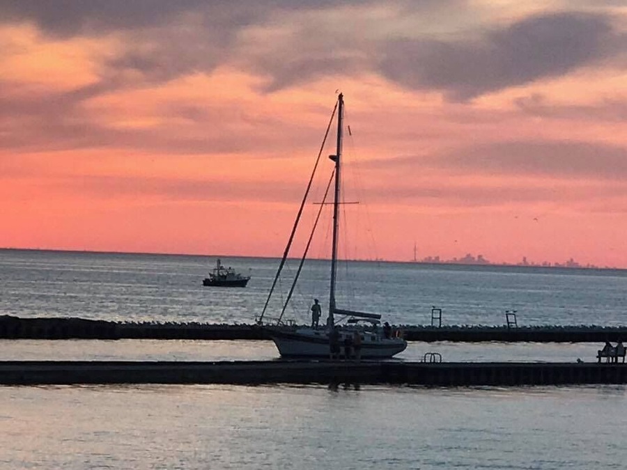 Seeing the no wall with Canada at dusk. Walt Moxham.