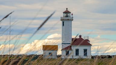 Point Wilson Lighthouse in Fort Worden State Park, Port Townsend, Washington, USA