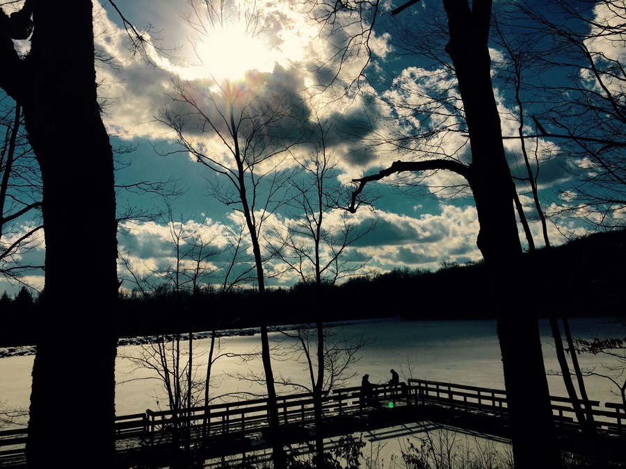 Beautiful Winter afternoon Summit Lake Richwood, WV