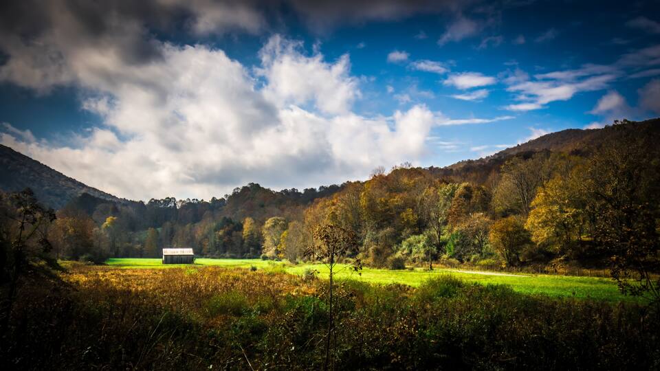 beautiful autumn scenery along viginia creeper trail west virginia