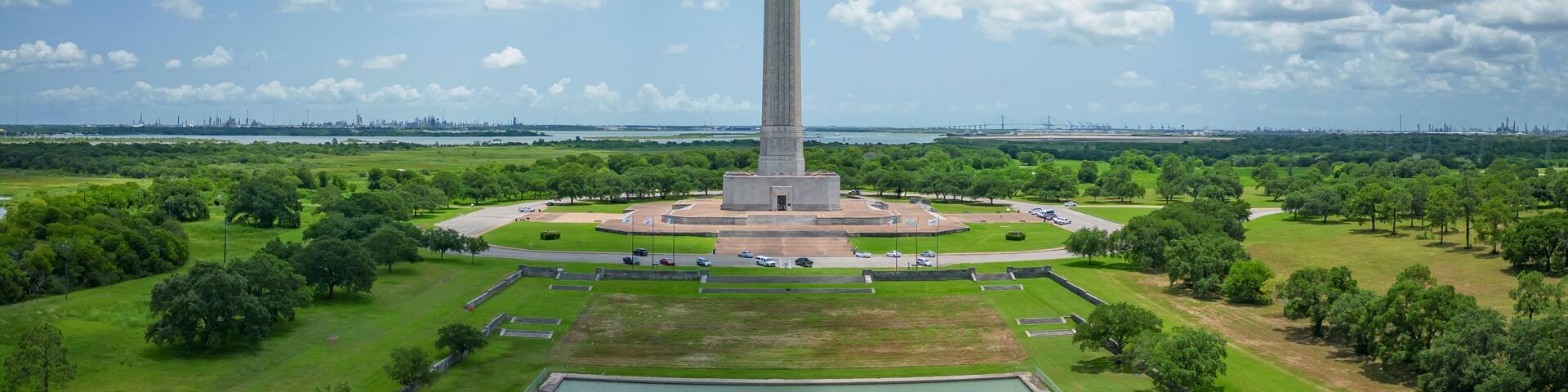 Aerial view of San Jacinto Battleground State Historic Site