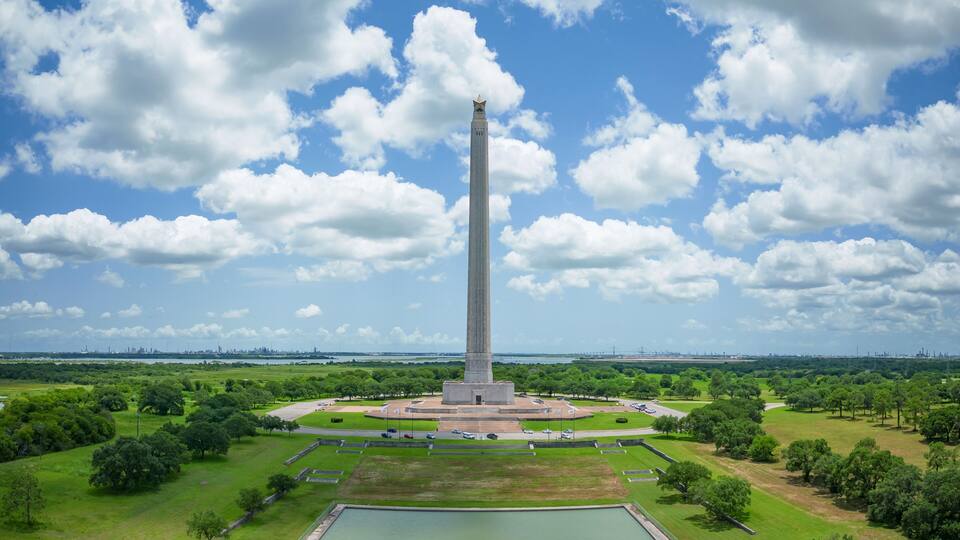 Aerial view of San Jacinto Battleground State Historic Site