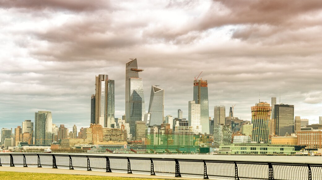 Hudson Yards skyscrapers and Manhattan skyline in New York City as seen from Jersey City