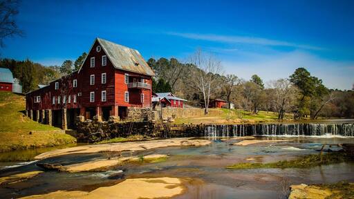 Millmore Mill at Shoulderbone Junction. Also known as: Baxter's Mill GA 16 & GA 77 NW of Sparta, GA. 200 + year old grist mill in Hancock County, GA