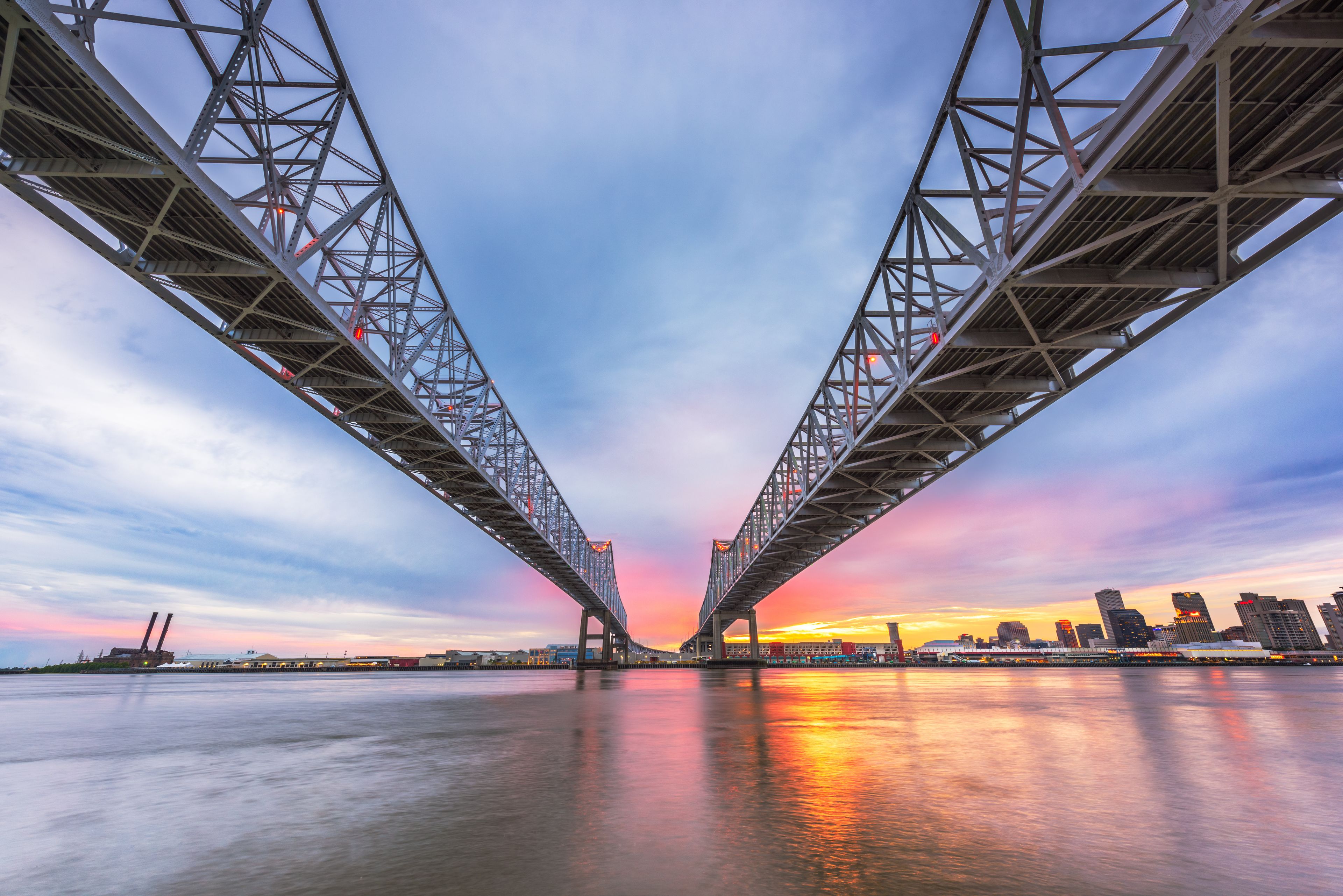 New Orleans, Louisiana, USA downtown skyline on the Mississippi River
