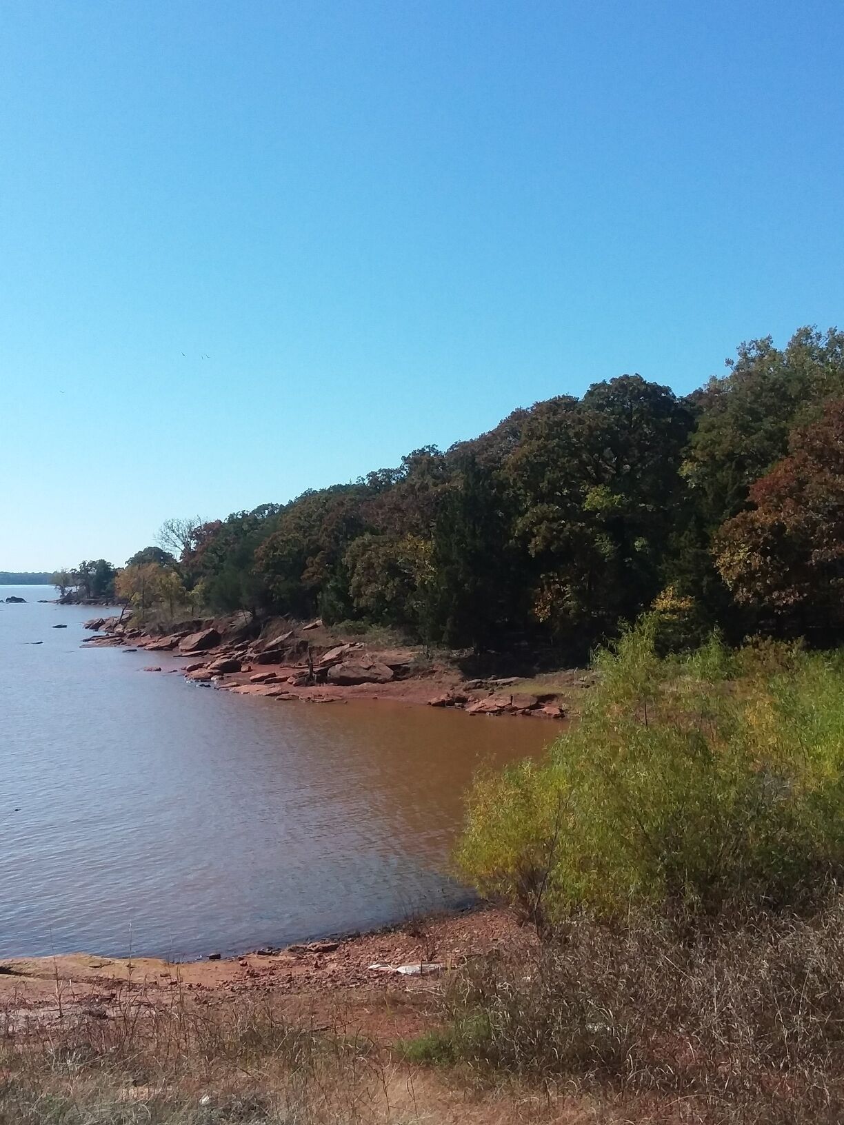 View of the lake in the state park. 