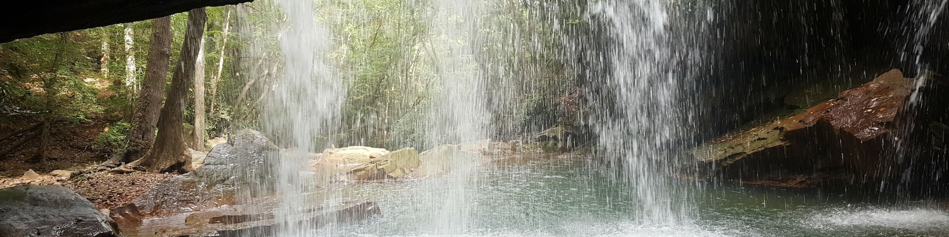 Pringle Falls. Sweet waterfall across the road from the Cheat River. Best part is you can walk behind it.