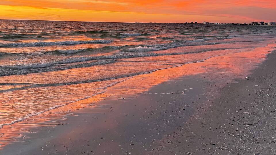 The prettiest sunset on St. Pete beach, Florida.