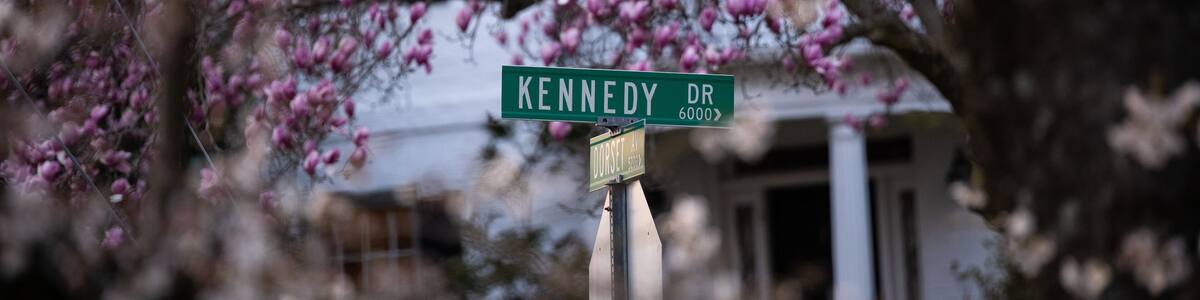 A street sign for Kennedy Dr.