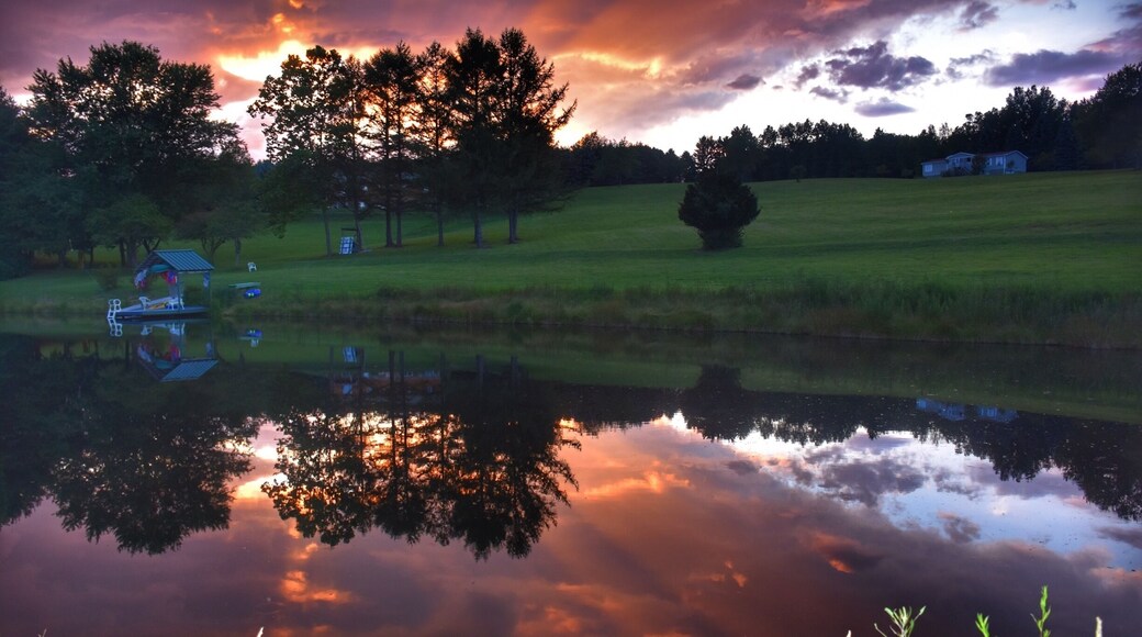 Reflections of a beautiful sunset.