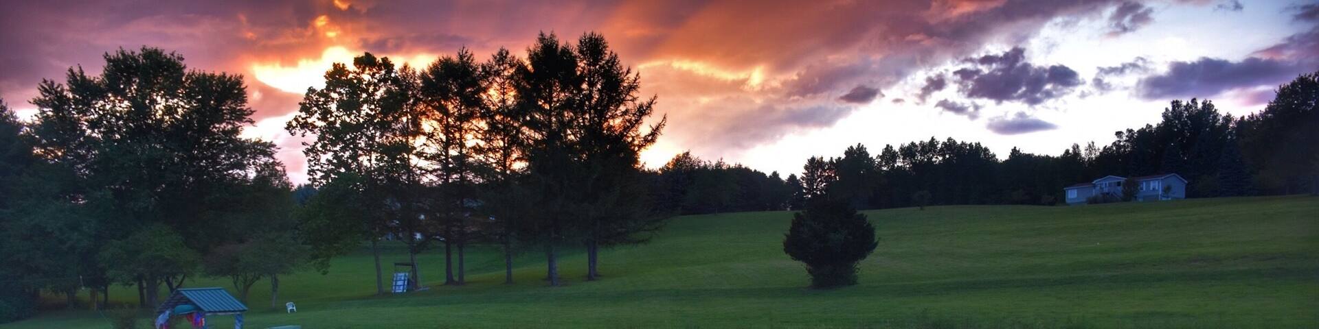 Reflections of a beautiful sunset.