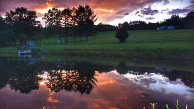 Reflections of a beautiful sunset.