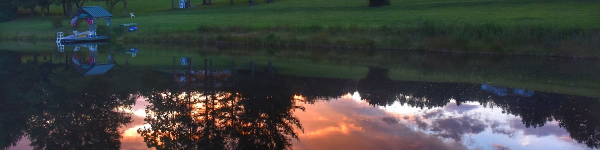 Reflections of a beautiful sunset.