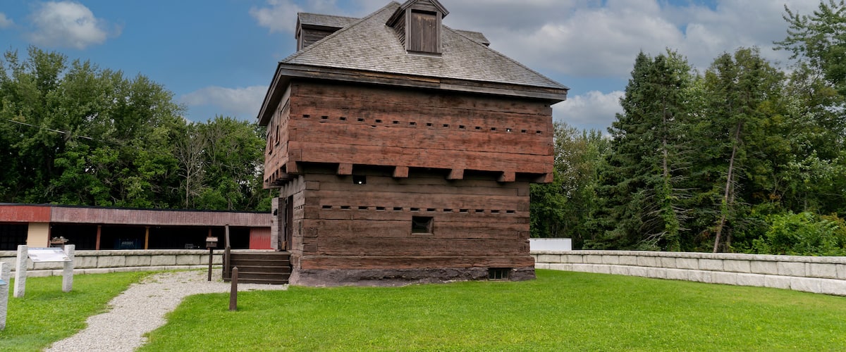 Fort Kent, Maine: Fort Kent Blockhouse. American fortification built during border tensions with neighboring New Brunswick known as the Aroostook War. Maine Acadian Culture area.