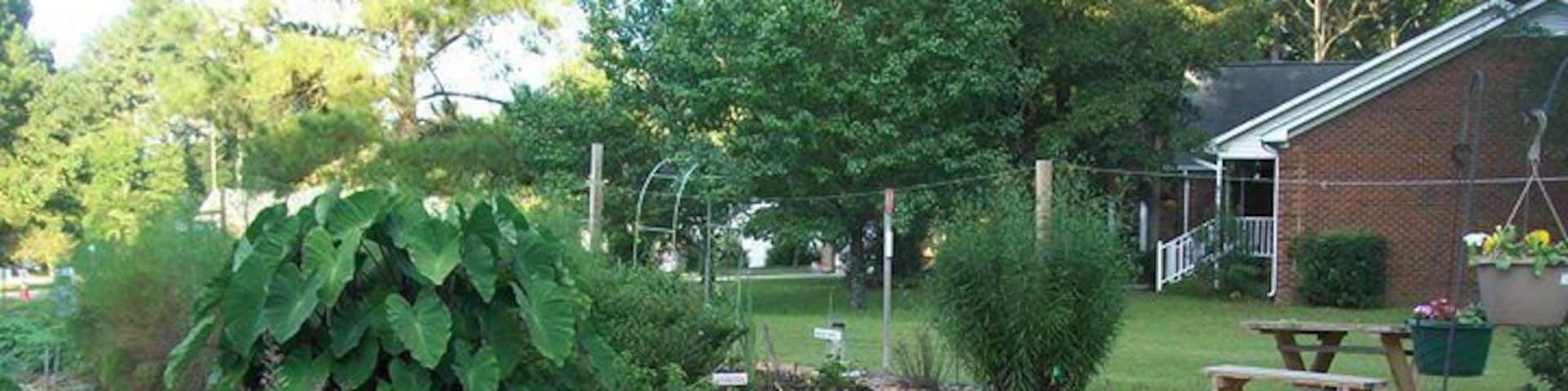 River Bend Organic Gardens are maintained by Volunteers and Master Gardeners. Children's Garden, Butterfly Garden, Herbs, Flowers, and Vegetable Gardens.