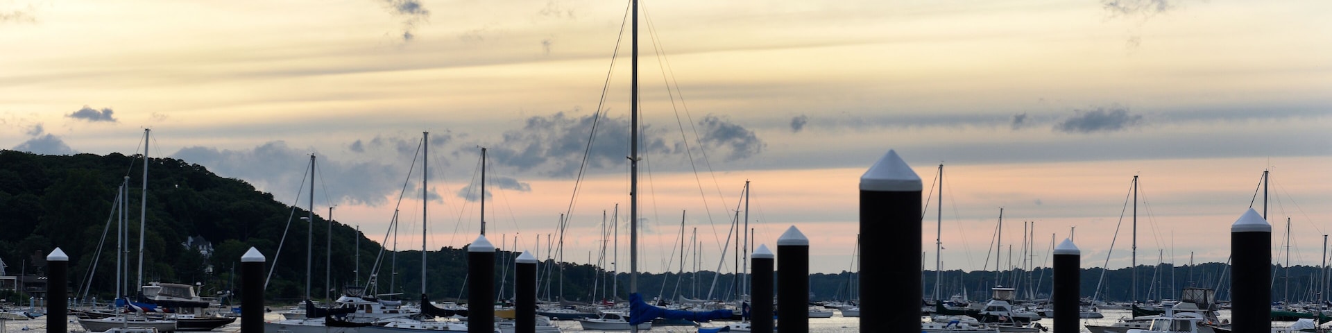 Harbor sunset with boats