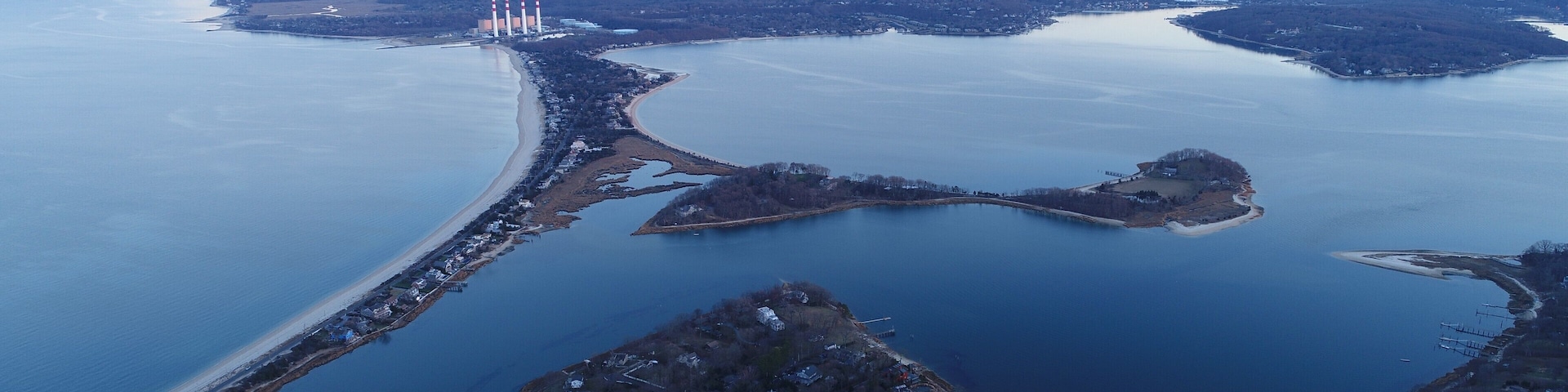 Shows the Asharoken strip dividing Northport bay from the Long Island sound