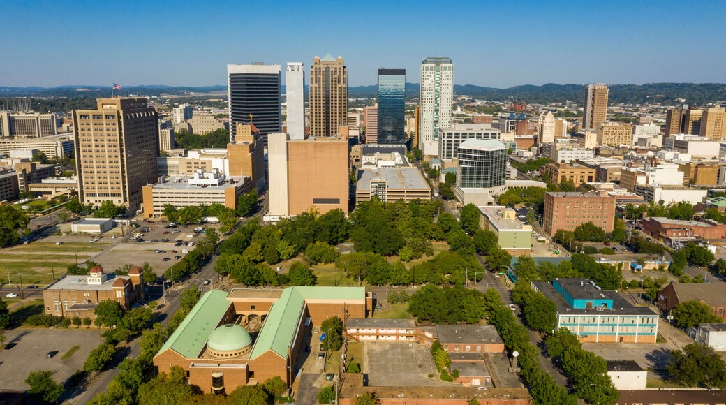Bright Daylight Aerial View Downtown Urban Metro Area of Birmingham Alabama