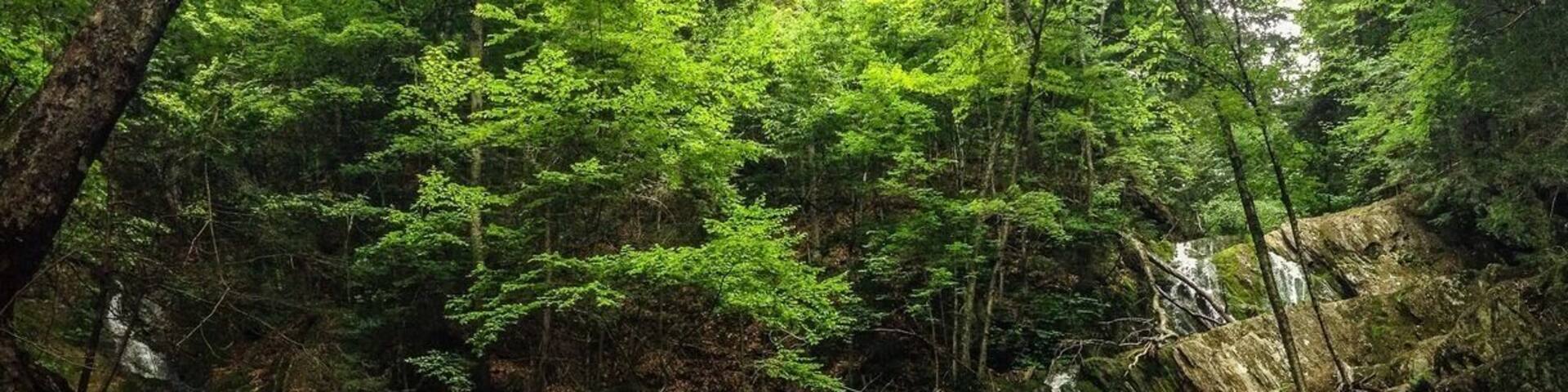 Two beautiful cascades that combine and form several crystal clear pools along the stream.
