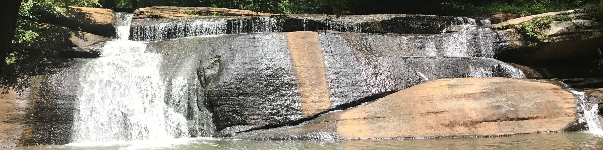 Only about 1/4 mi down the trail...not really anywhere to park yet, but the park ranger at the Mayo River State Park office will give you directions if you need!