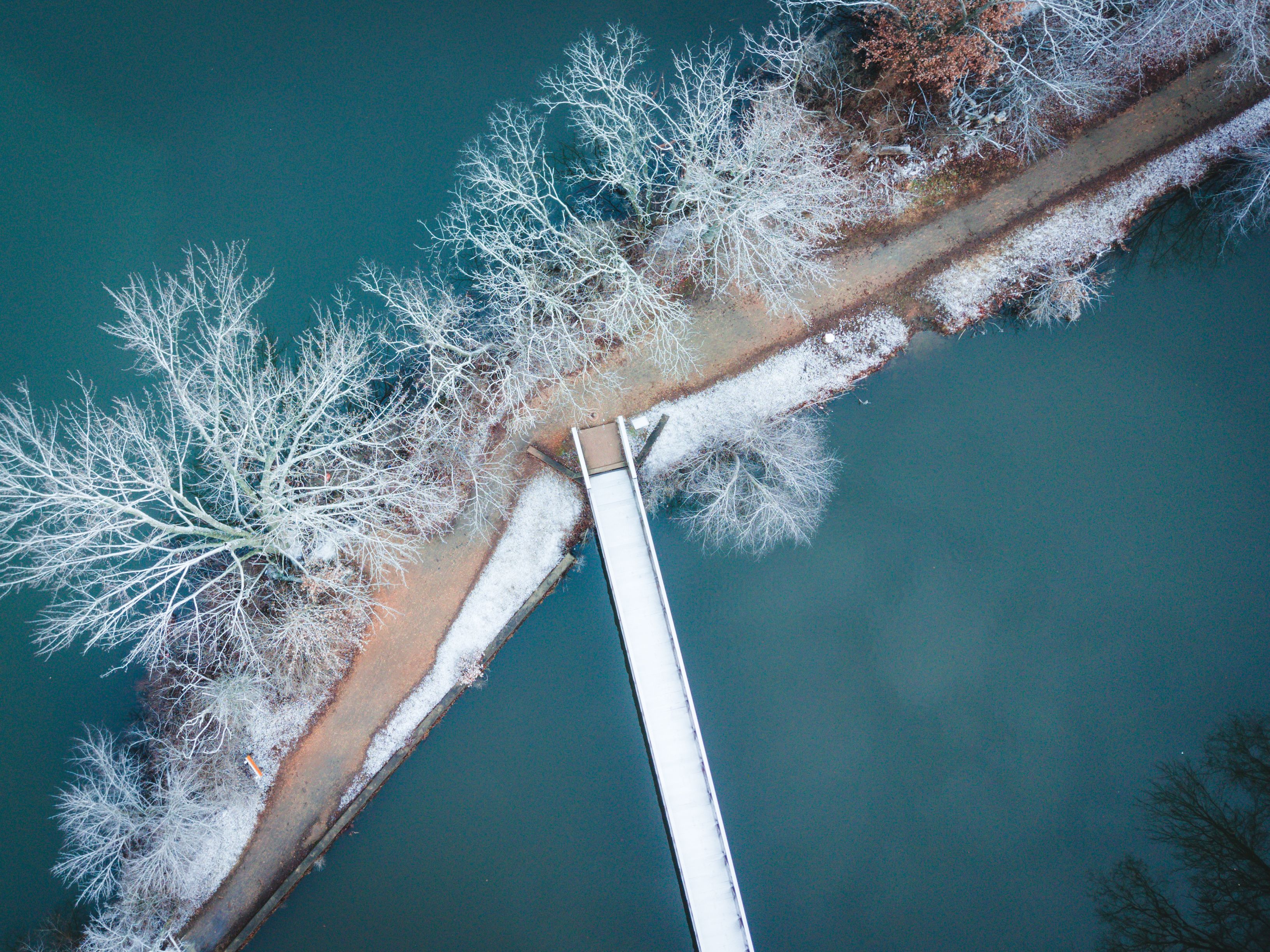 Aerial of Frozen Carnegie Lake 
