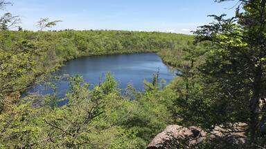 West Pond view from Abraham Hewitt hike (blue white yellow trail )