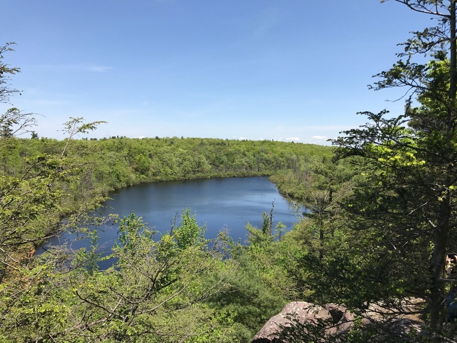 West Pond view from Abraham Hewitt hike (blue white yellow trail )