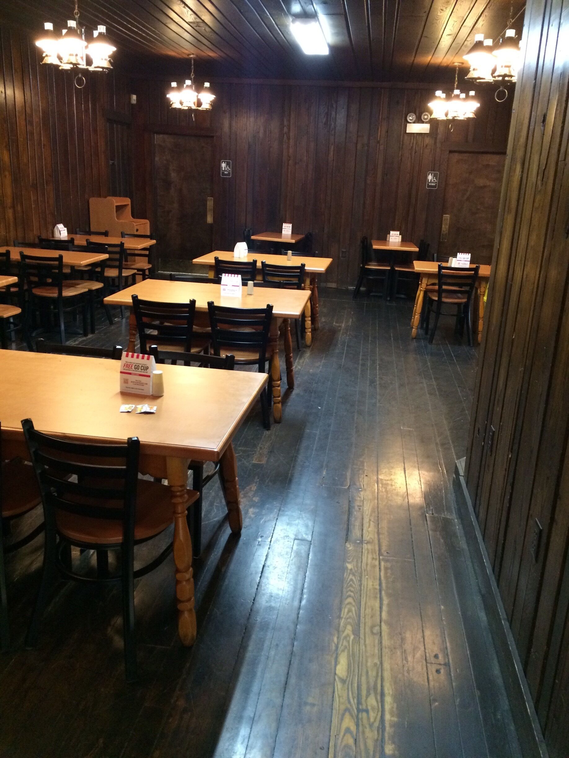 How many Kentucky Fried Chicken restaurants have you seen that have old wooden floors and "home kitchen" type chairs?! I thought it was cool. 