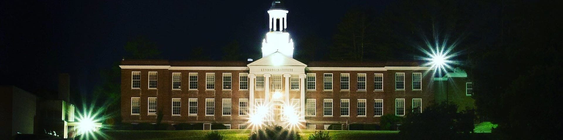 Lyndon Institute. My high school alma mater at night