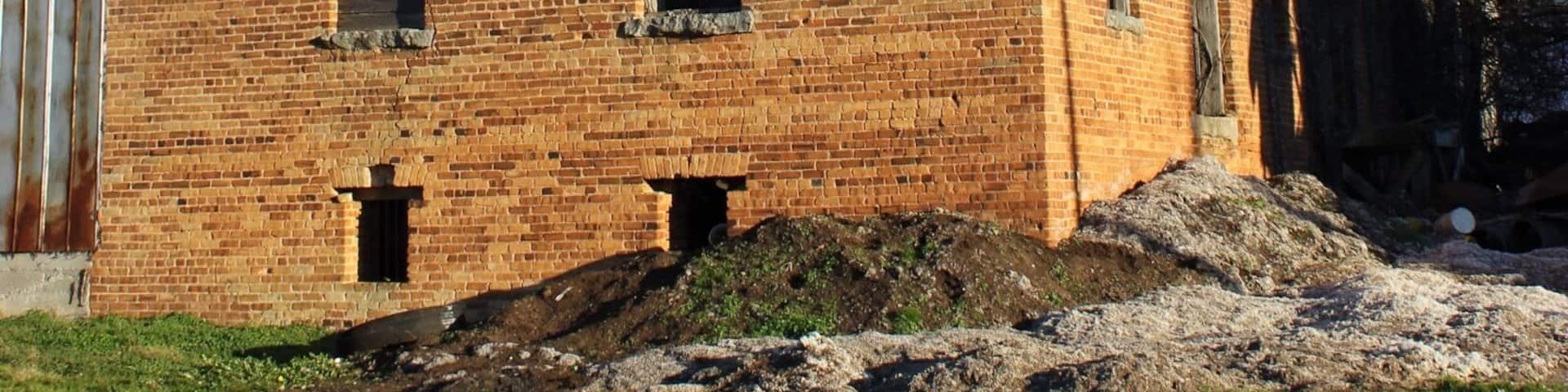 An abandoned warehouse building once used to store fertilizer in the small cotton farming town of Bostwick, GA.