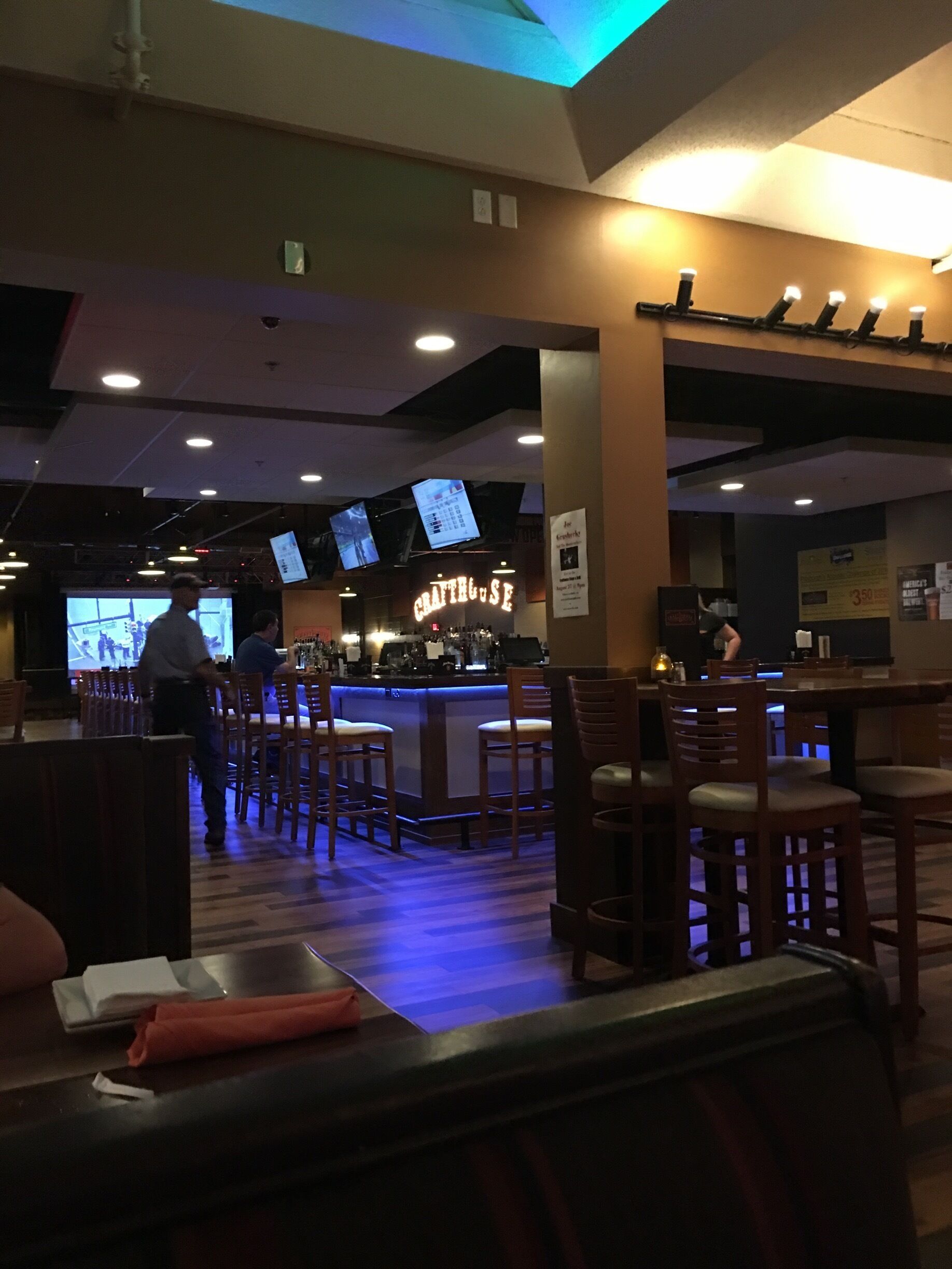 Great place with great beer and bowling next door!