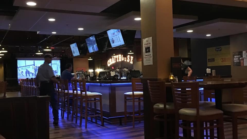 Great place with great beer and bowling next door!