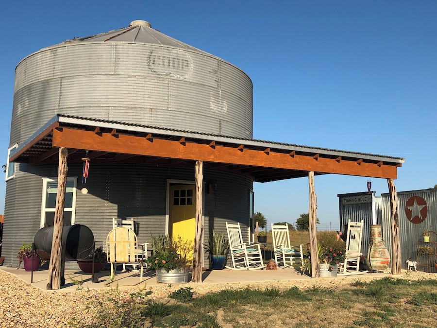 Converted silo is accommodation for 4 on a llama farm in Troy TX