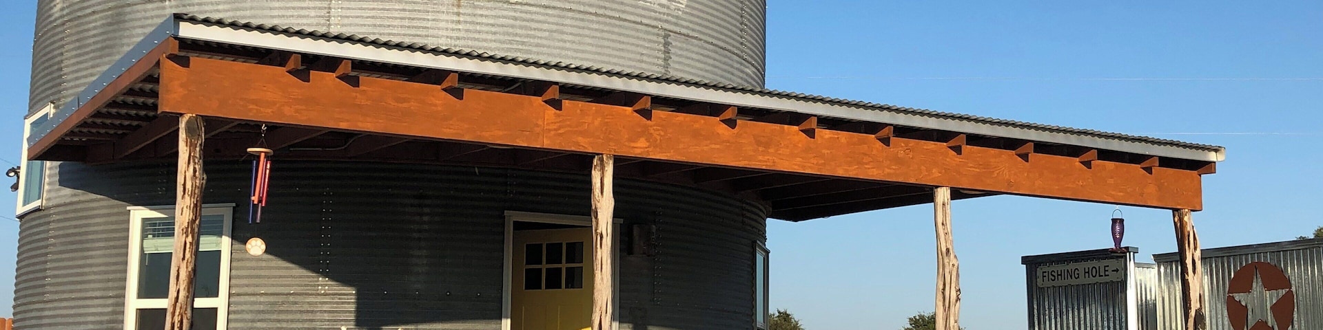 Converted silo is accommodation for 4 on a llama farm in Troy TX
