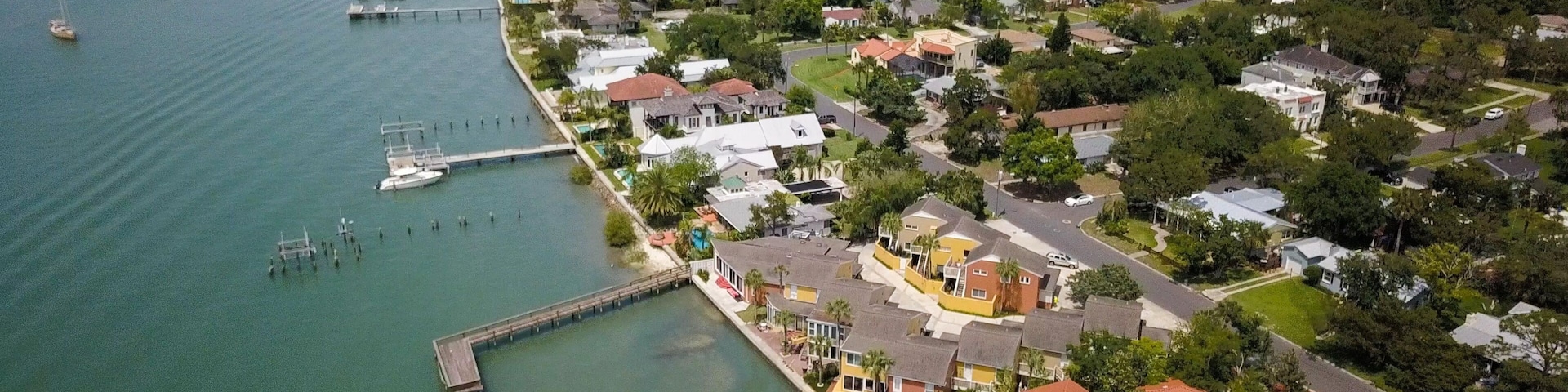 Aerial shot of the Anastasia island in Florida