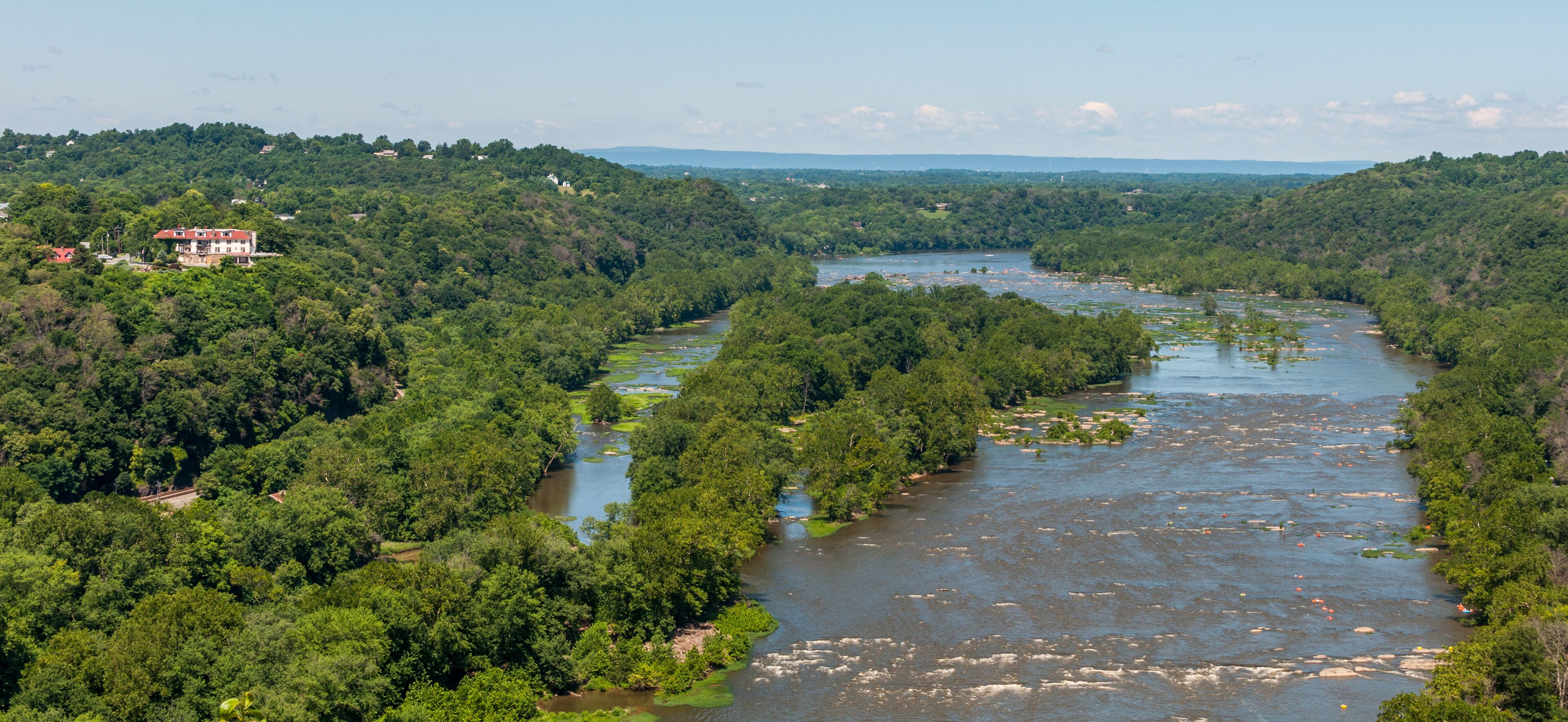Potomac River Near Harpers Ferry, West Virginia Aerial View From Maryland Heights Overlook