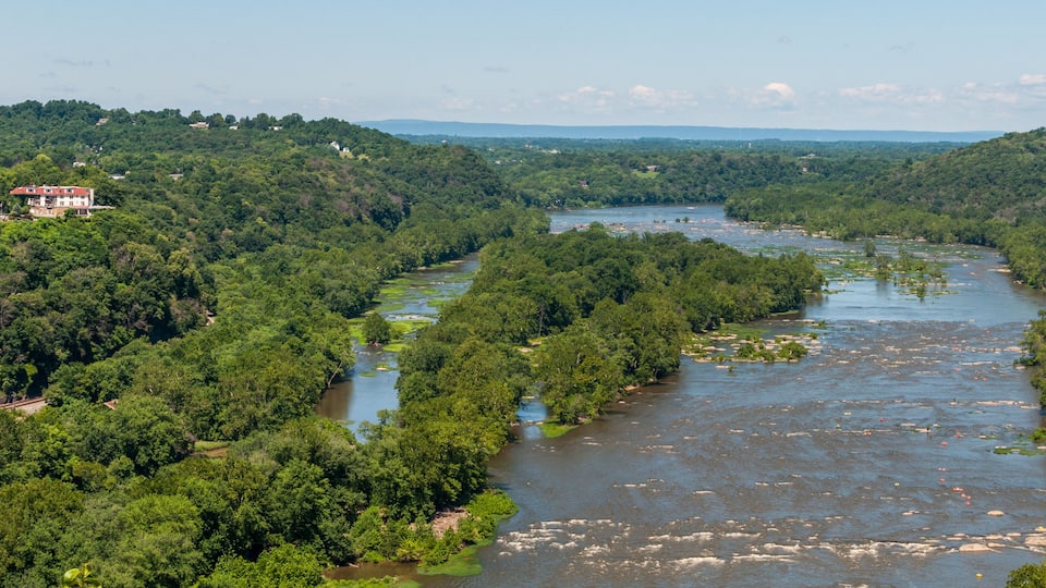 Potomac River Near Harpers Ferry, West Virginia Aerial View From Maryland Heights Overlook
