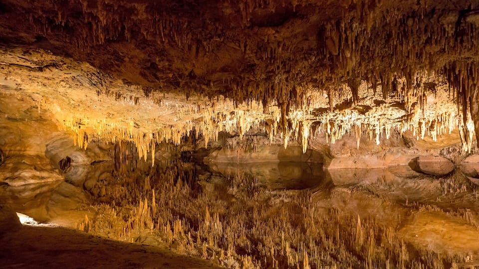 Dream Lake with stalactites in Luray Caverns, Virginia