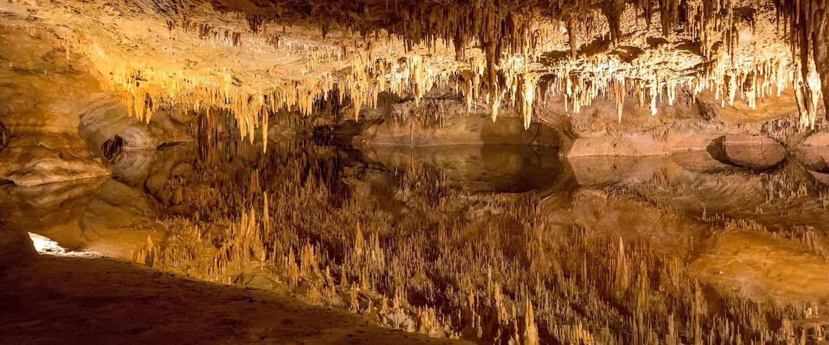 Dream Lake with stalactites in Luray Caverns, Virginia